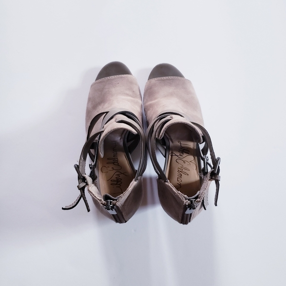 Libby Edelman Tan Open Toe Buckle Booties size 6.5 - Picture 3 of 10